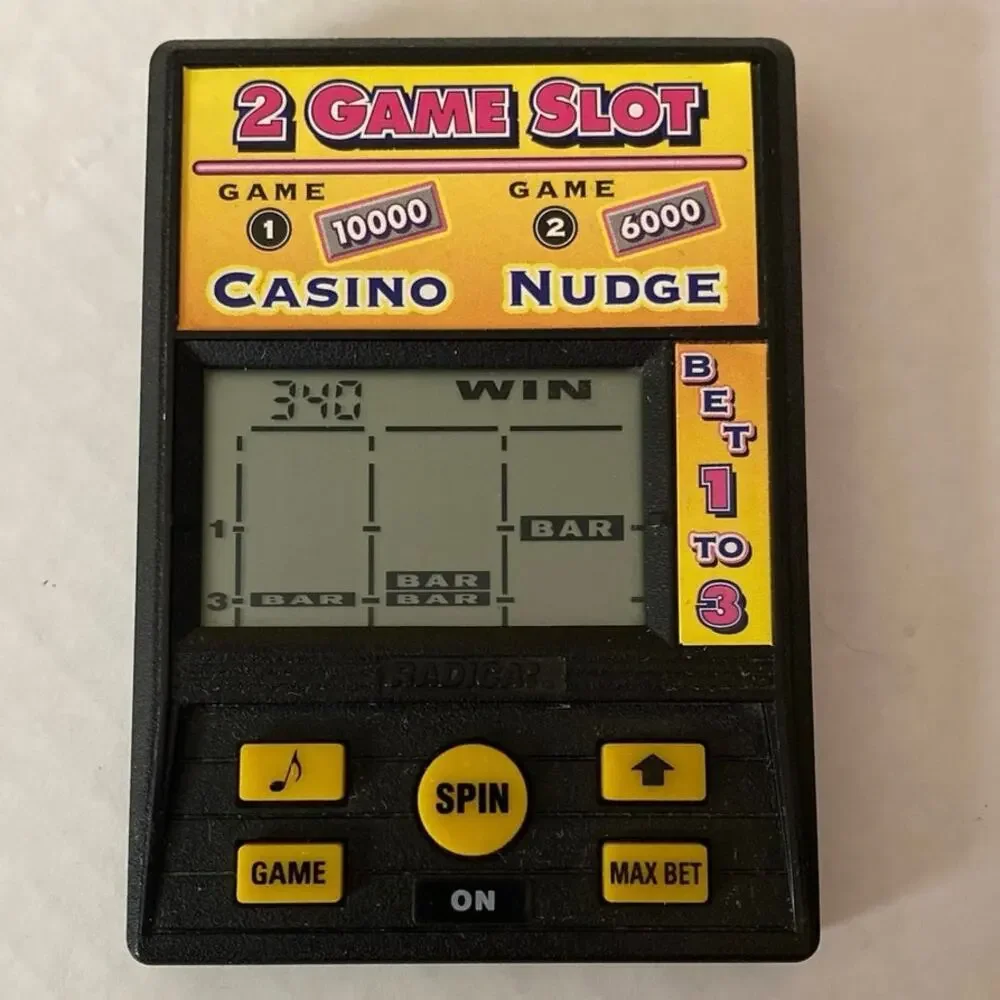 Vintage Handheld Electronic Casino Games Lot Of 4 Hearts Poker Keno Nudge Radica
